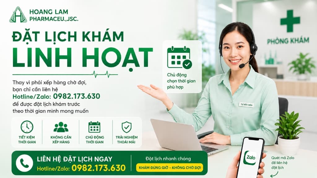 Đặt lịch khám linh hoạt - Phòng khám Hoàng Lâm